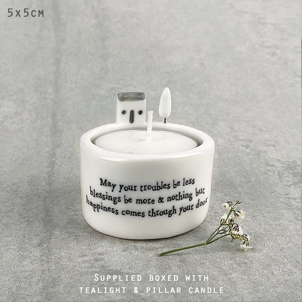 Candle &amp; tea light holder-May your troubles be less