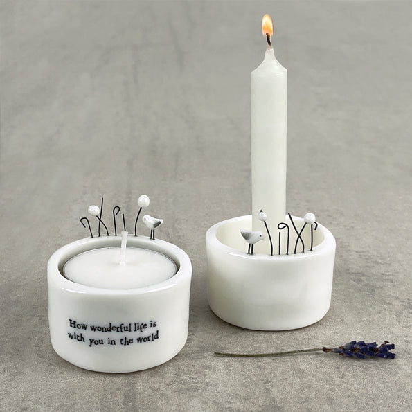 Candle &amp; tea light holder-How wonderful life is