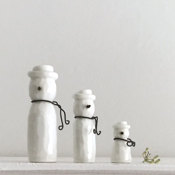 Set of 3-Porcelain Snowmen