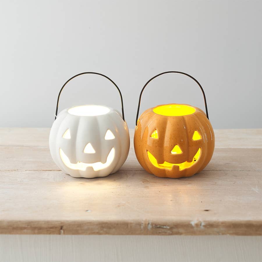 White Pumpkin Lantern, 11cm