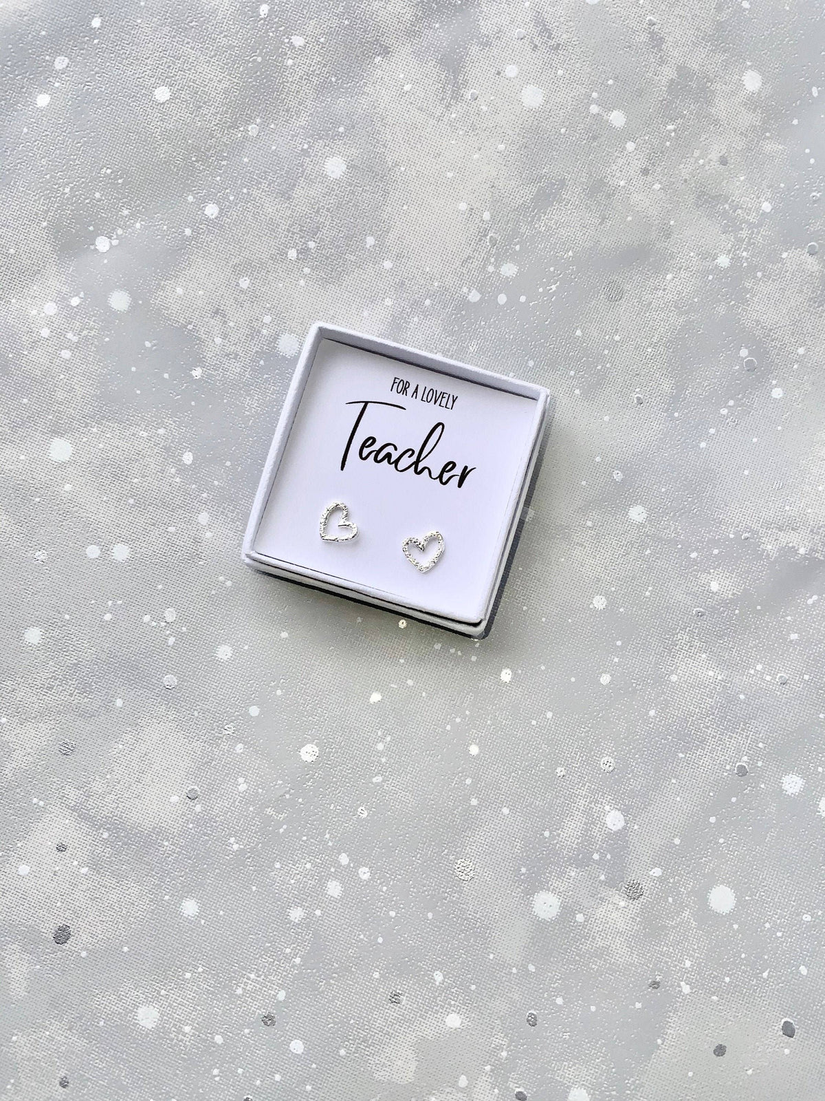 Lovely Teacher Heart Stud Earrings Special Gift