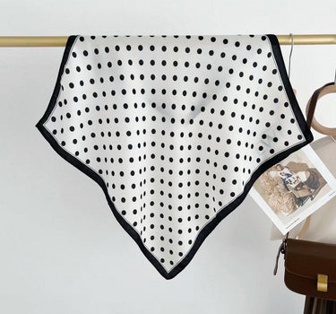 Cotton-effect scarf with small polka-dot pattern