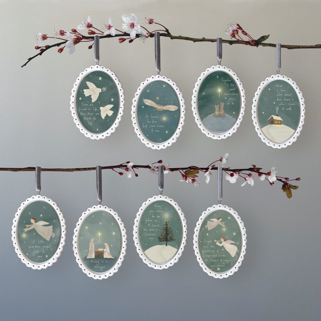 Scallop oval frame-Angels the guardians hopes &amp; dreams
