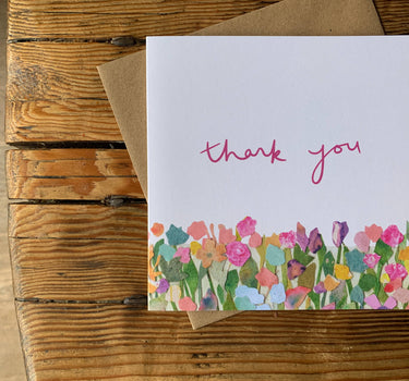 Thank you card, Thank you multi flowers