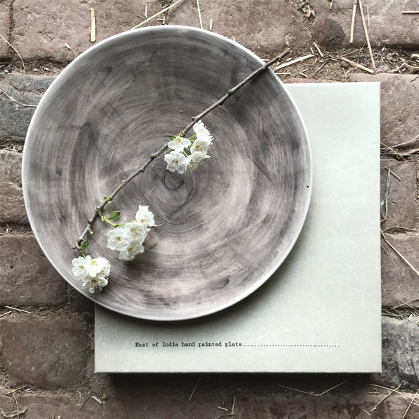 Boxed rustic plate-Black wash