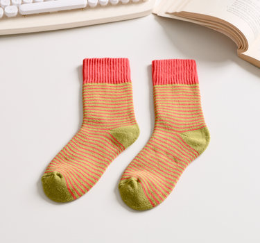 Women's Striped Cotton Socks - Soft, Breathable & Stylish