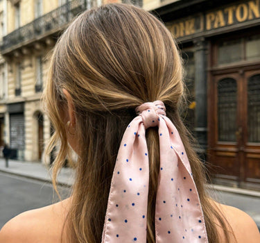 Ribbon touch printed silk polka dot pattern