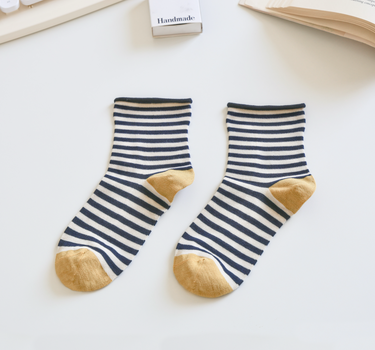 Women's Mulberry Silk Socks - Soft, Breathable Striped Socks