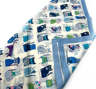 Silk-touch scarf  cat print