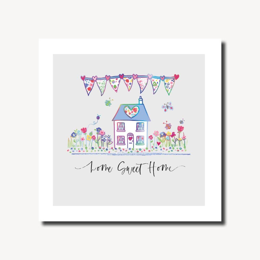 Pretty Lilly Home Sweet Home Square Greeting Card