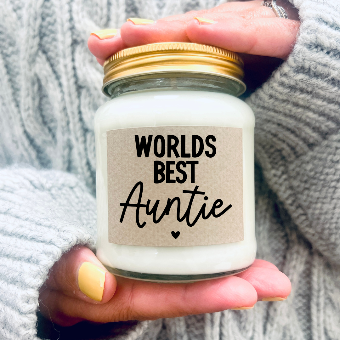 Worlds Best Auntie handmade soy scented candle