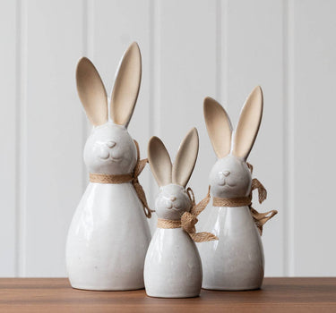 Large Ceramic Bunny With Bow