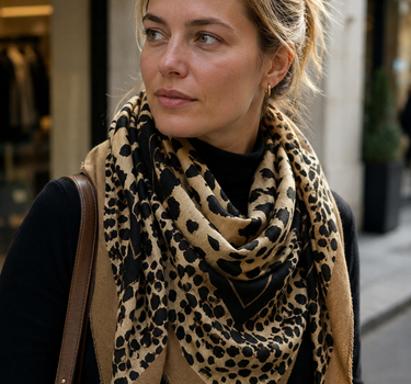 Trendy leopard square scarf