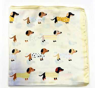 square scarf with dog pattern
