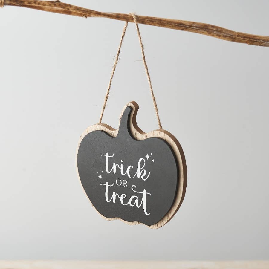 Black &quot;Trick or Treat&quot; Hanger