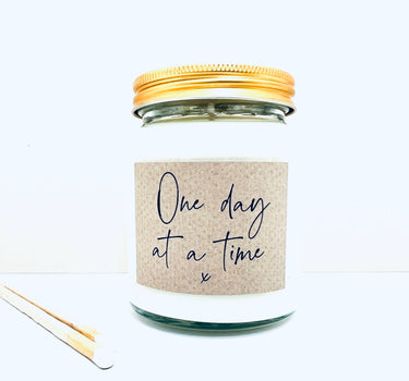 One day at a time handmade soy scented candle