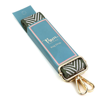 Silver and grey chevron bag strap
