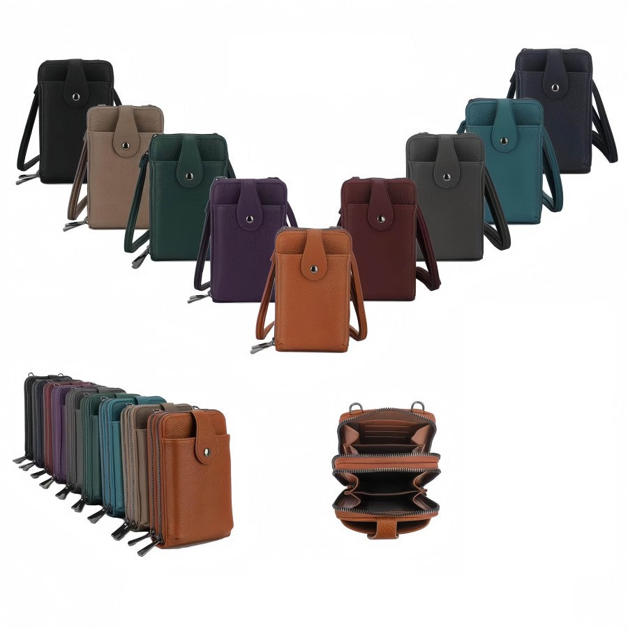 Small Phone Pouch Double Zip Crossbody