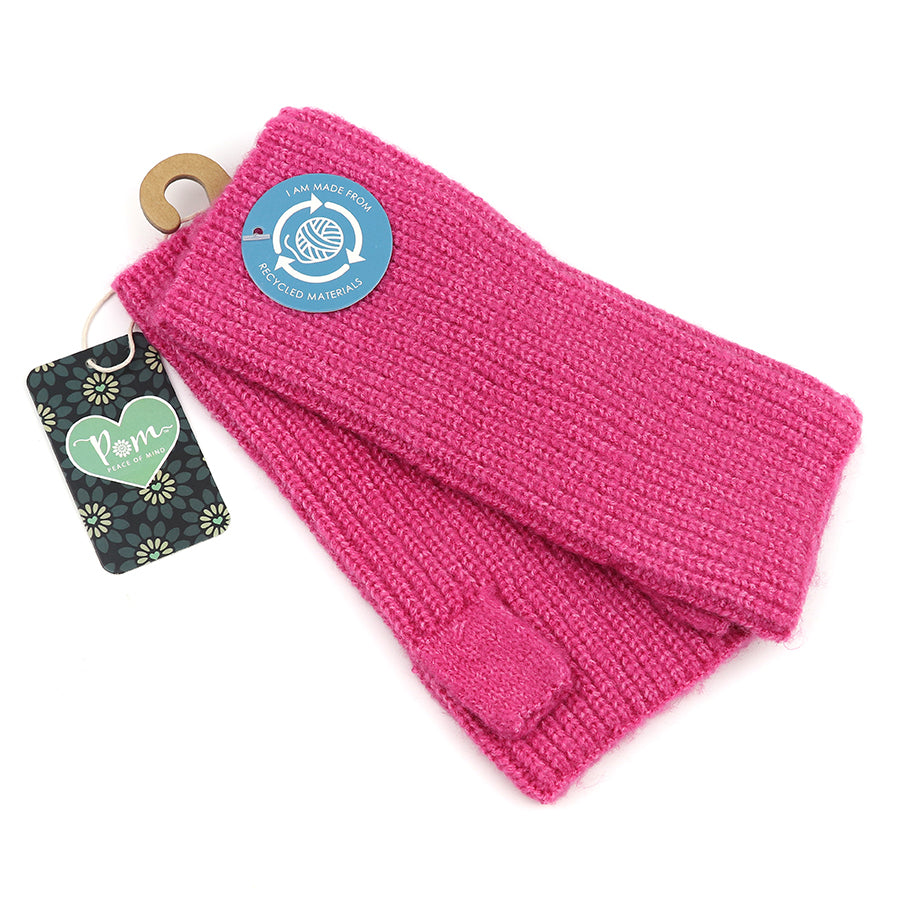 Recycled mix bright pink wrist warmers