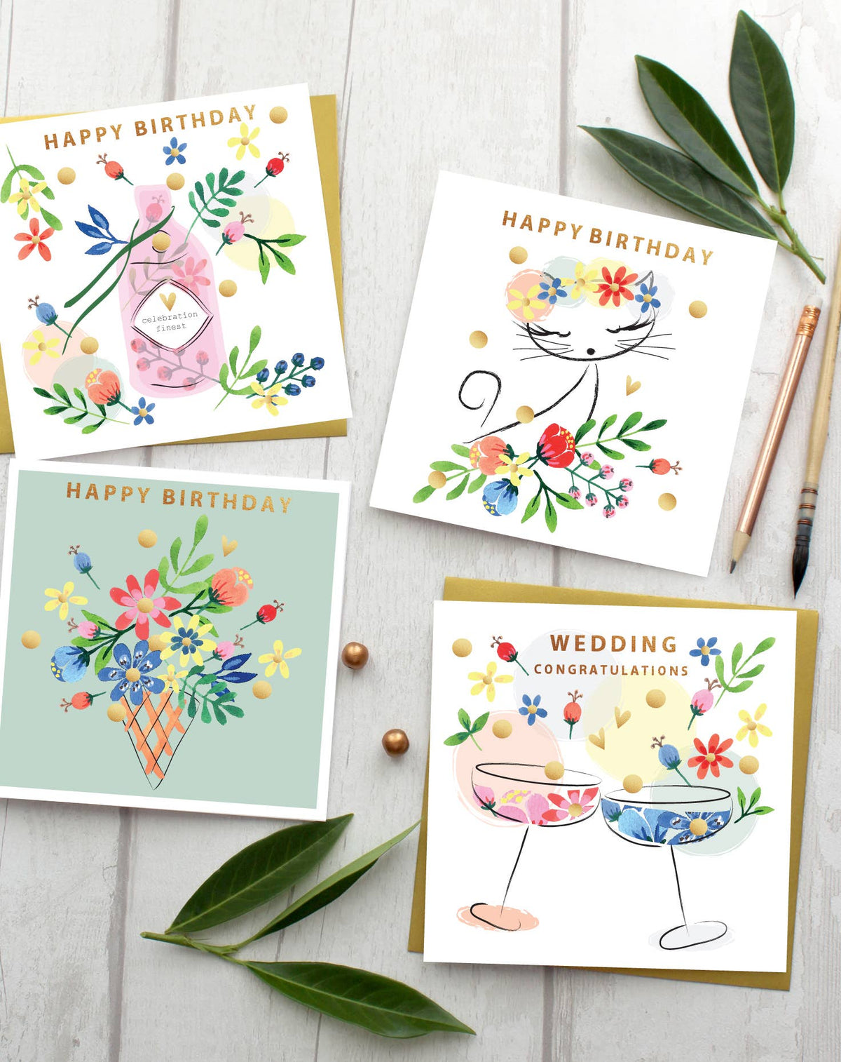 Baby Boy Blue Floral Pram Printed Wholesale Card