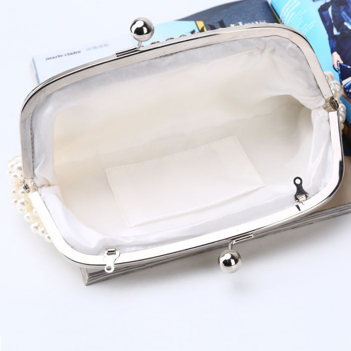 Ivory pearl clutch bag