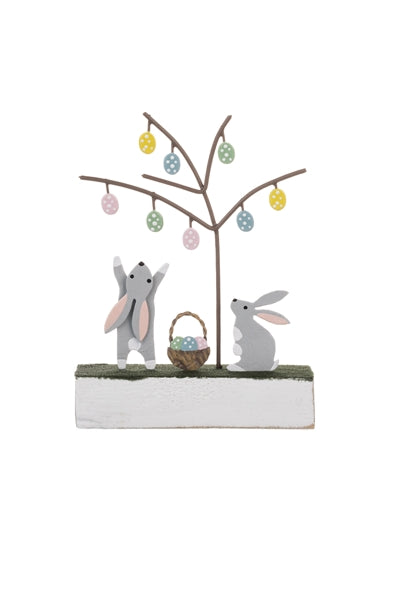 Bunnies With Tree Scene