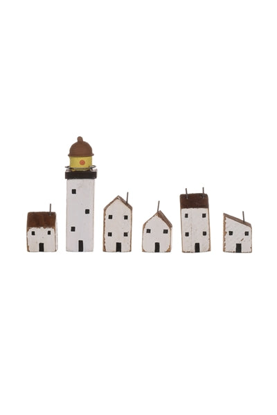 Mini Seaside Village White (1 set of 6 pieces )