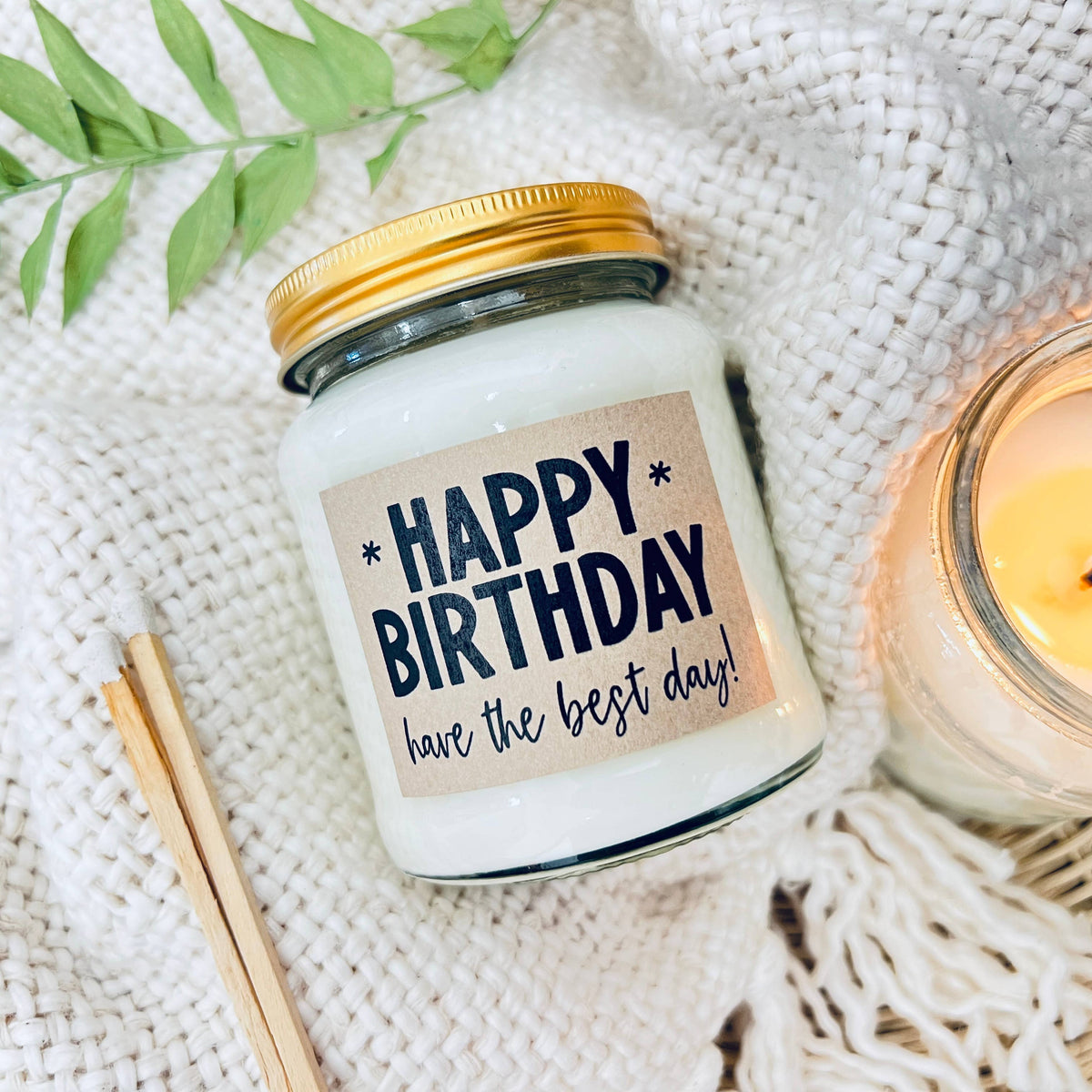 Happy Birthday handmade soy scented candle
