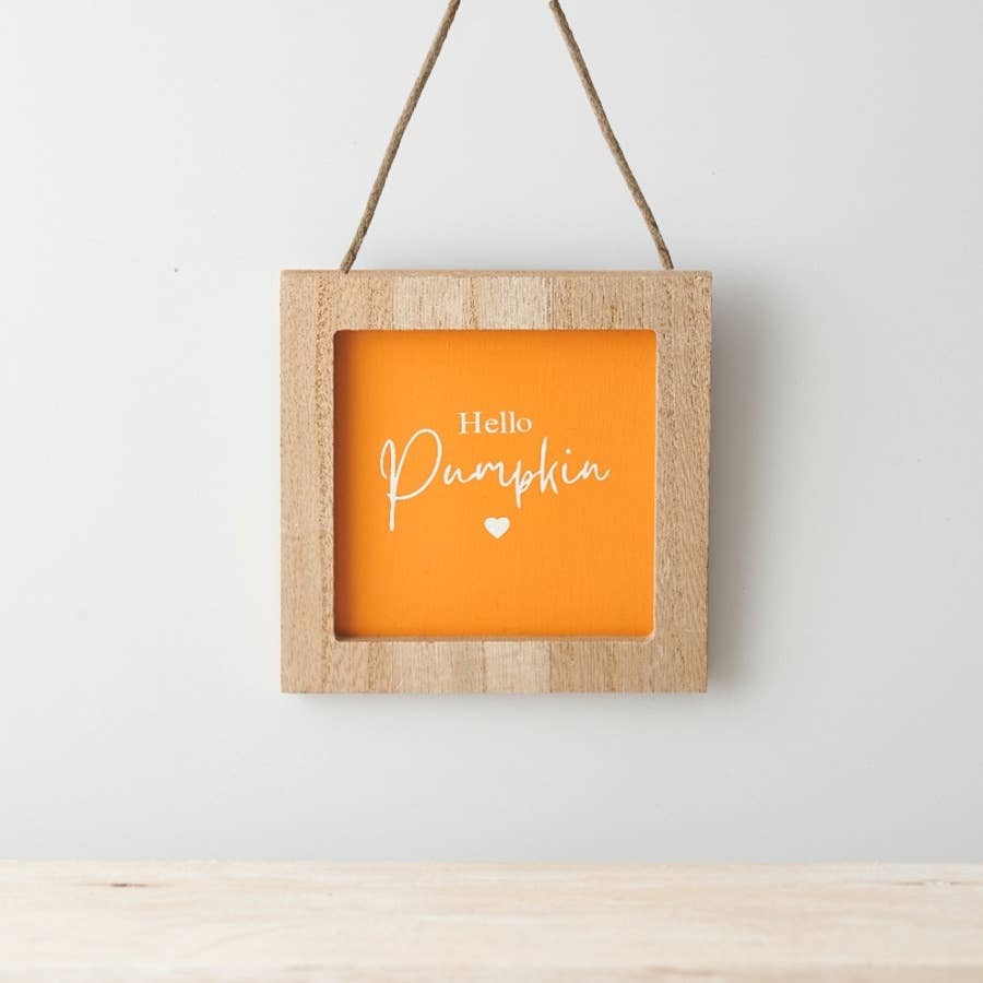 Orange &#39;Hello Pumpkin&#39; Plaque