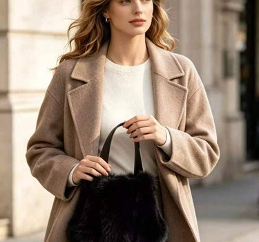 Women's fur-lined handbag