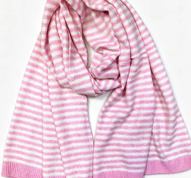 Soft knitted striped scarf