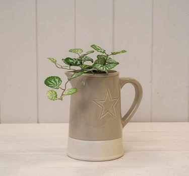 Warm Grey Debossed Star Jug