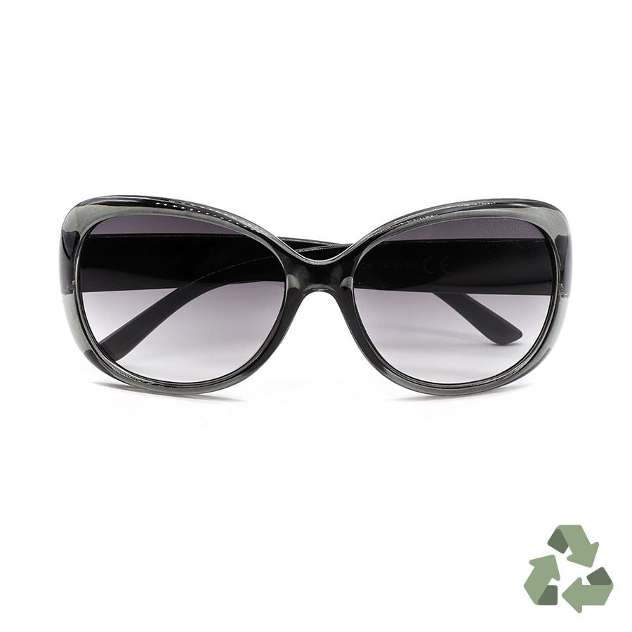 Recycled polycarbonate smoky grey large frame sunglasses