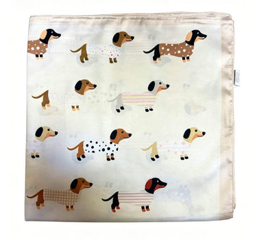 square scarf with dog pattern