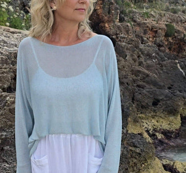 Linen Blend Long Sleeve Tunic