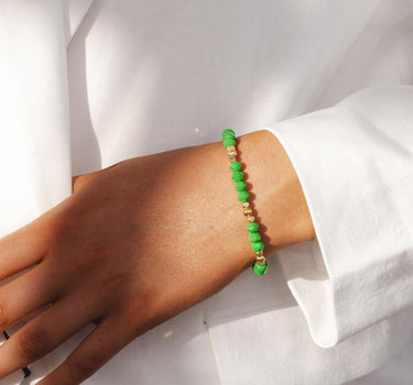 Best Friends - Green crystal affirmation bracelet