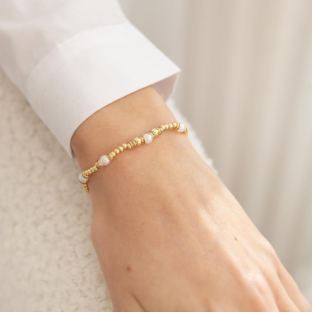 EFY Pearl bead bracelet in gold
