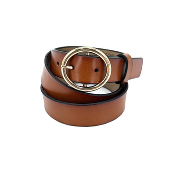 Leather Round Buckle Belt