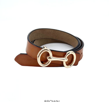 Tan Leather Slim Belt