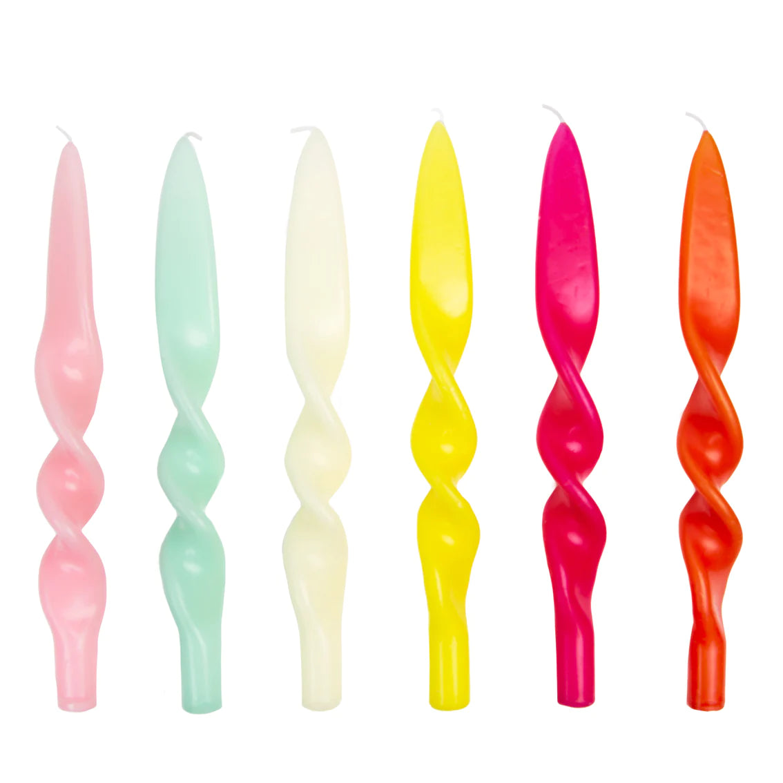 Boho Multicoloured Twisted Candles