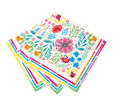 Boho Floral Pink Paper Napkins