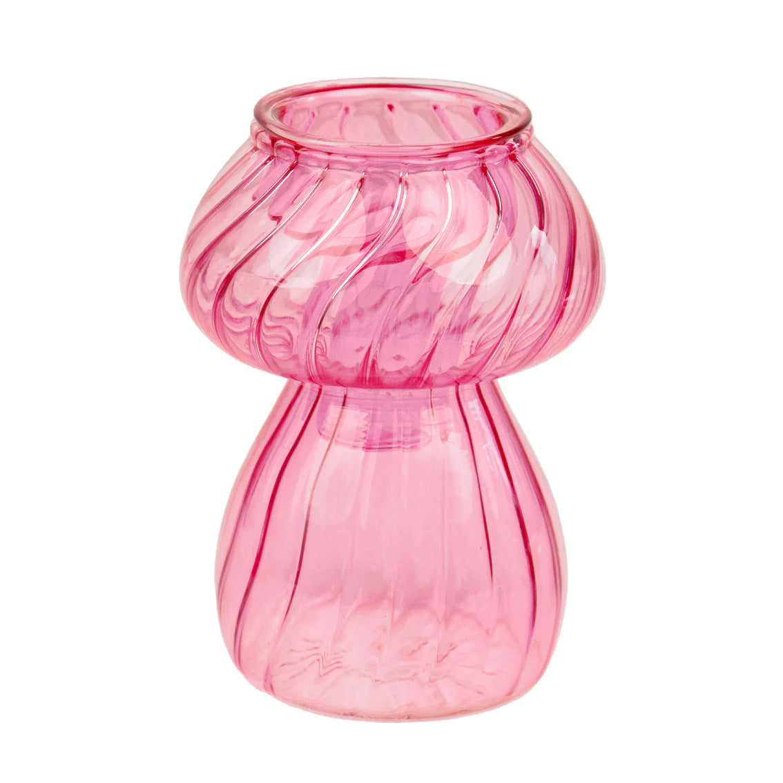 Pink Mushroom Glass Candle Holder &amp; Vase