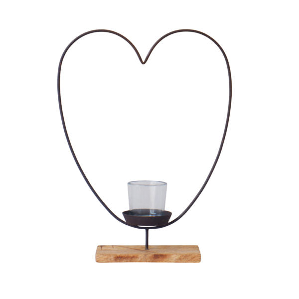 Florist heart on stand with votive holder