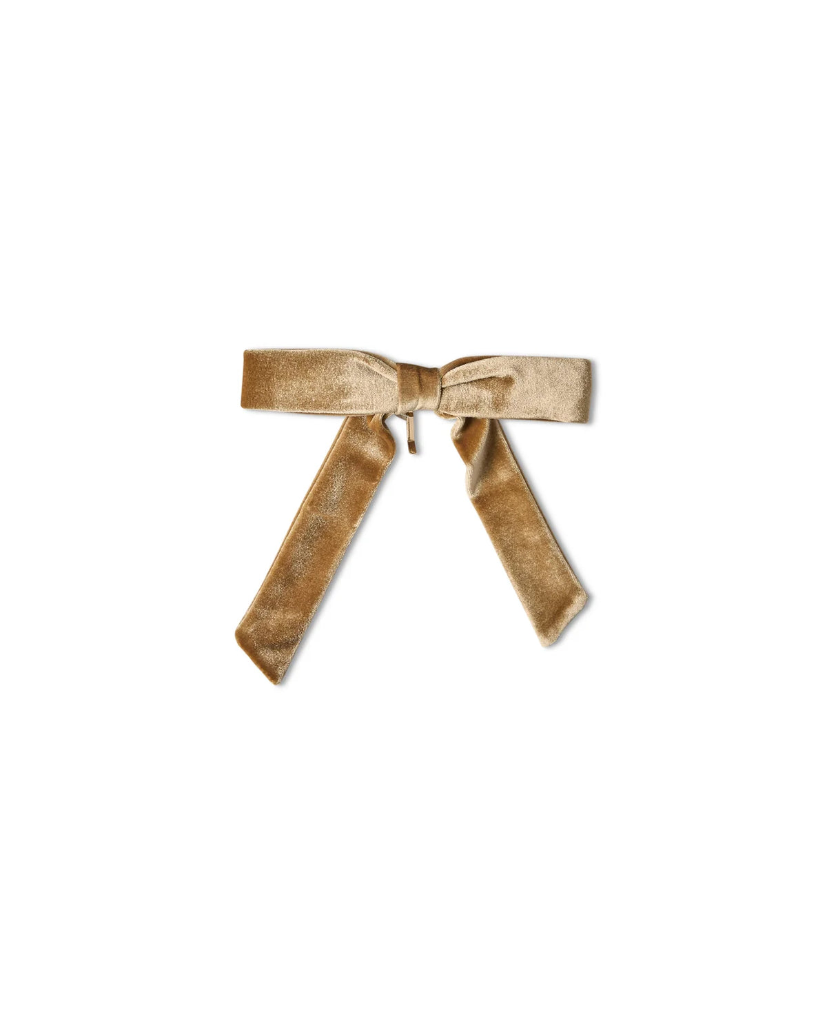 Bexhill Velvet Bow Ponytail Pin | Champagne