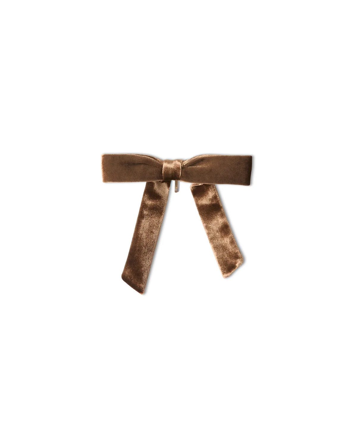 Bexhill Velvet Bow Ponytail Pin | Bear Brown