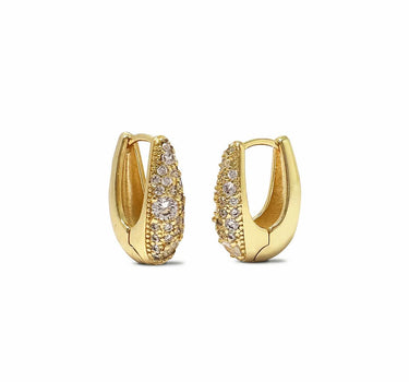 Chunky huggie hoop earrings in gold