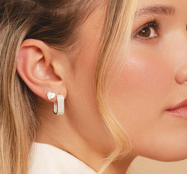 Silver dainty heart studs