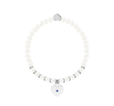 Something Blue - Freshwater pearls charm bracelet in flower box