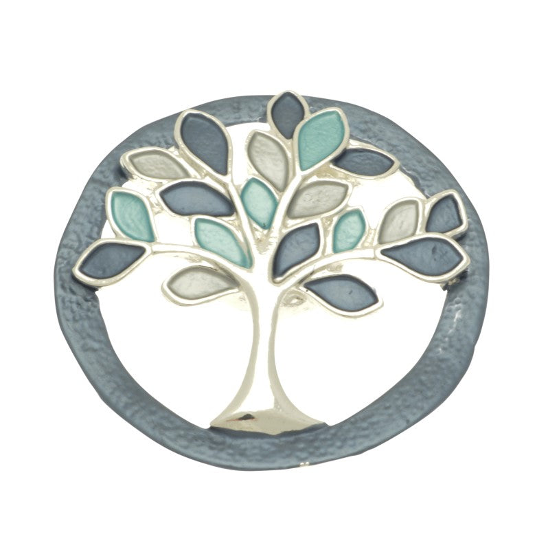 Blue Tree of Life Magnetic Brooch