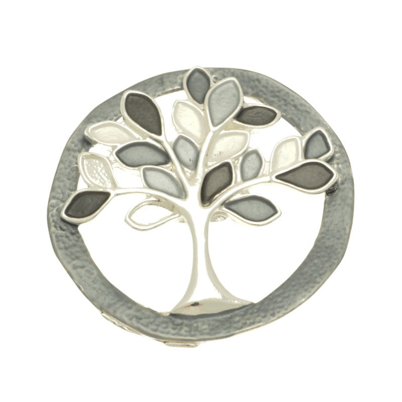Grey Tree of Life Magnetic Brooch